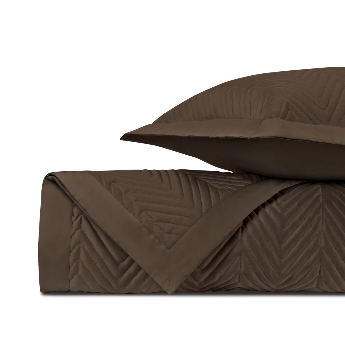 CHARLESTON Quilted Coverlet in Chocolate by Home Treasures at Fig Linens and Home