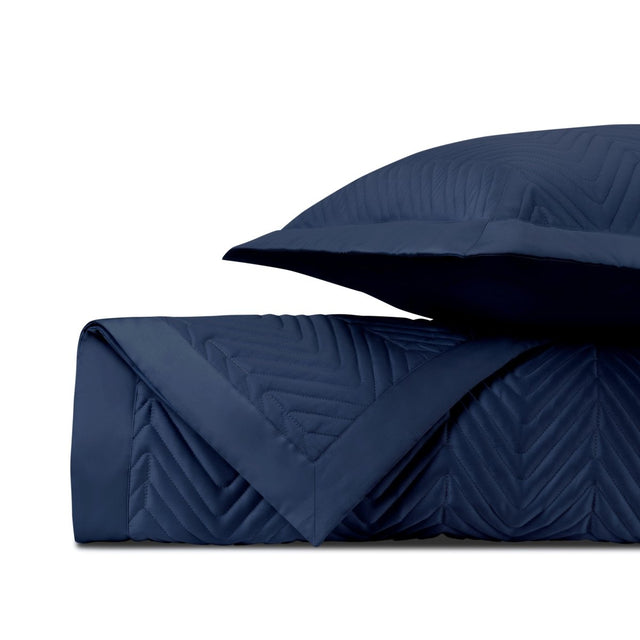 CHARLESTON Quilted Coverlet in Navy Blue by Home Treasures at Fig Linens and Home