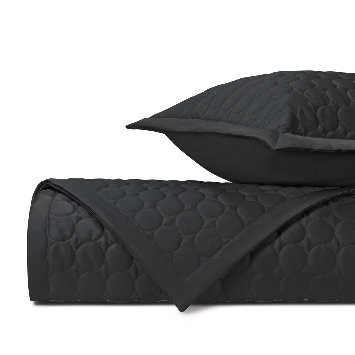 CLEO Quilted Coverlet in Black by Home Treasures at Fig Linens and Home