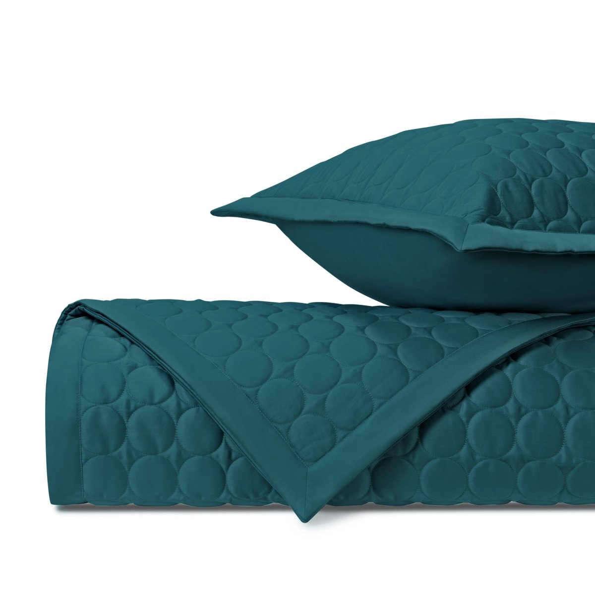 CLEO Quilted Coverlet in Teal by Home Treasures at Fig Linens and Home