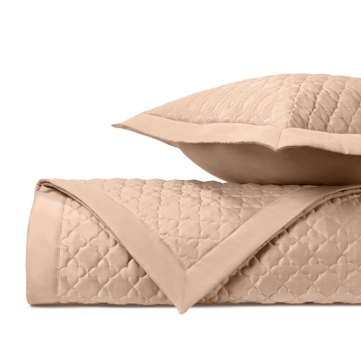 CLOVER Quilted Coverlet in Blush by Home Treasures at Fig Linens and Home