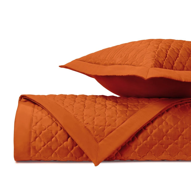 CLOVER Quilted Coverlet in Clementine by Home Treasures at Fig Linens and Home