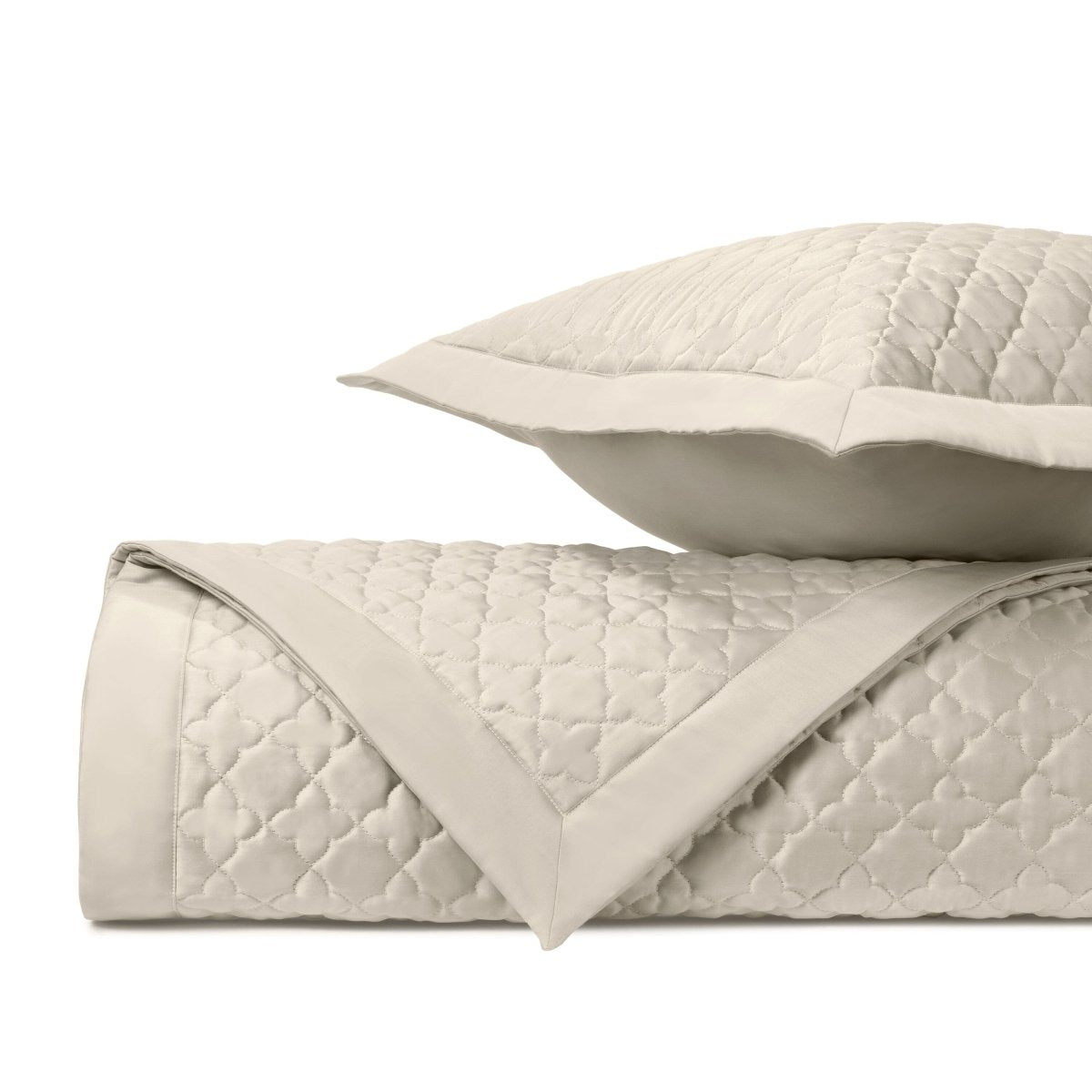 CLOVER Quilted Coverlet in Khaki by Home Treasures at Fig Linens and Home