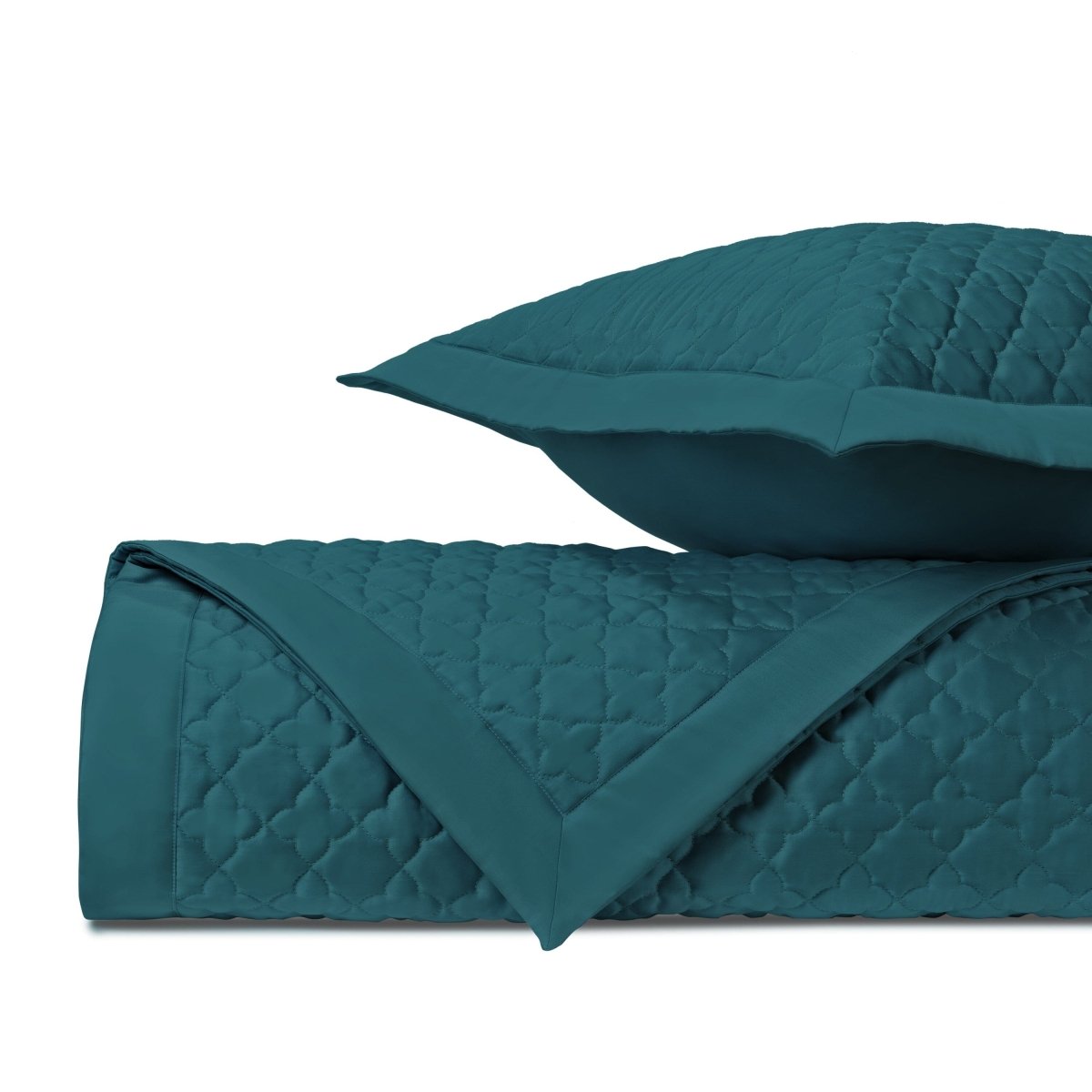 CLOVER Quilted Coverlet in Teal by Home Treasures at Fig Linens and Home