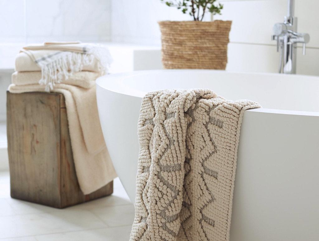 Mosaic Canyon Undyed Organic Bath Rugs by Coyuchi | Fig Linens