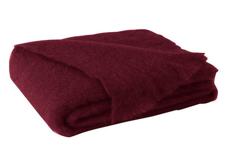 Brushed Mohair Throw Cranberry by Lands Downunder