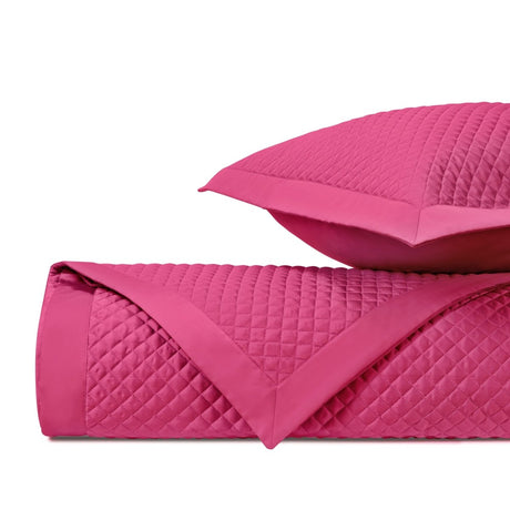 DIAMOND Quilted Coverlet in Bright Pink by Home Treasures at Fig Linens and Home