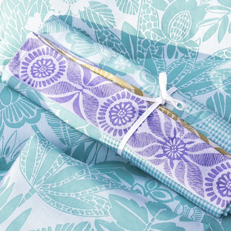 Barbade blue beach towel by le jacquard français