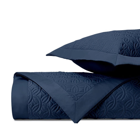 DUOMO Quilted Coverlet in Navy Blue by Home Treasures at Fig Linens and Home