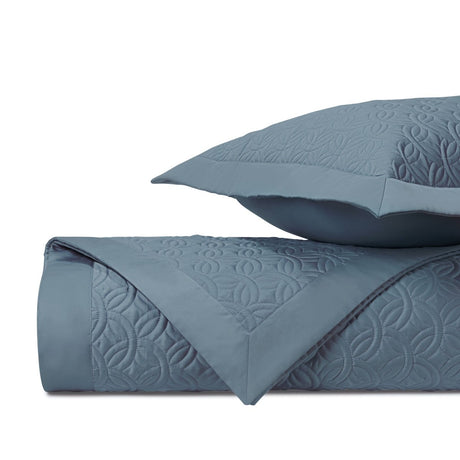 DUOMO Quilted Coverlet in Slate Blue by Home Treasures at Fig Linens and Home