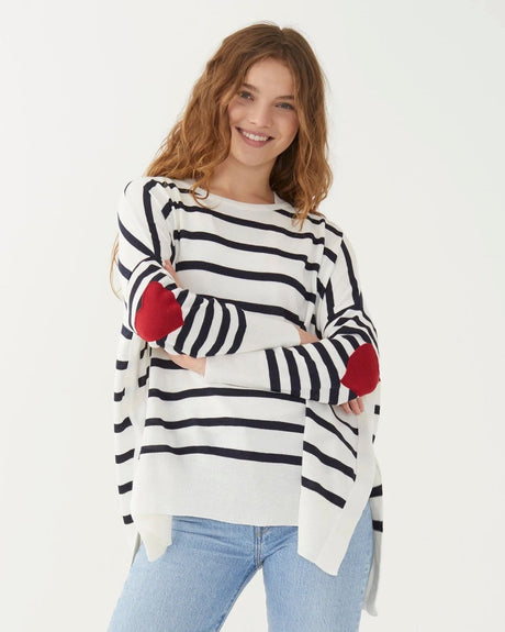 Amour Navy Striped Sweater by Mer Sea - Fig Linens and Home 1