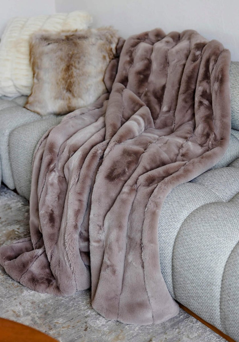 Posh Mink Latte Throw Shop Amazing Faux Fur Blankets