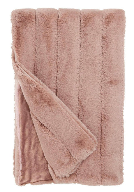 Posh Mink Rosewood Pink Throw - Fabulous Furs by Donna Salyers at Fig Linens and Home Folded