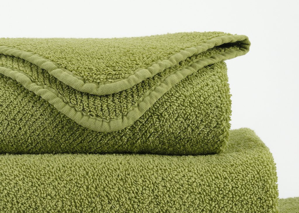 Apple Green Twill Bath Towel Set by Abyss and Habidecor - Fig Linens