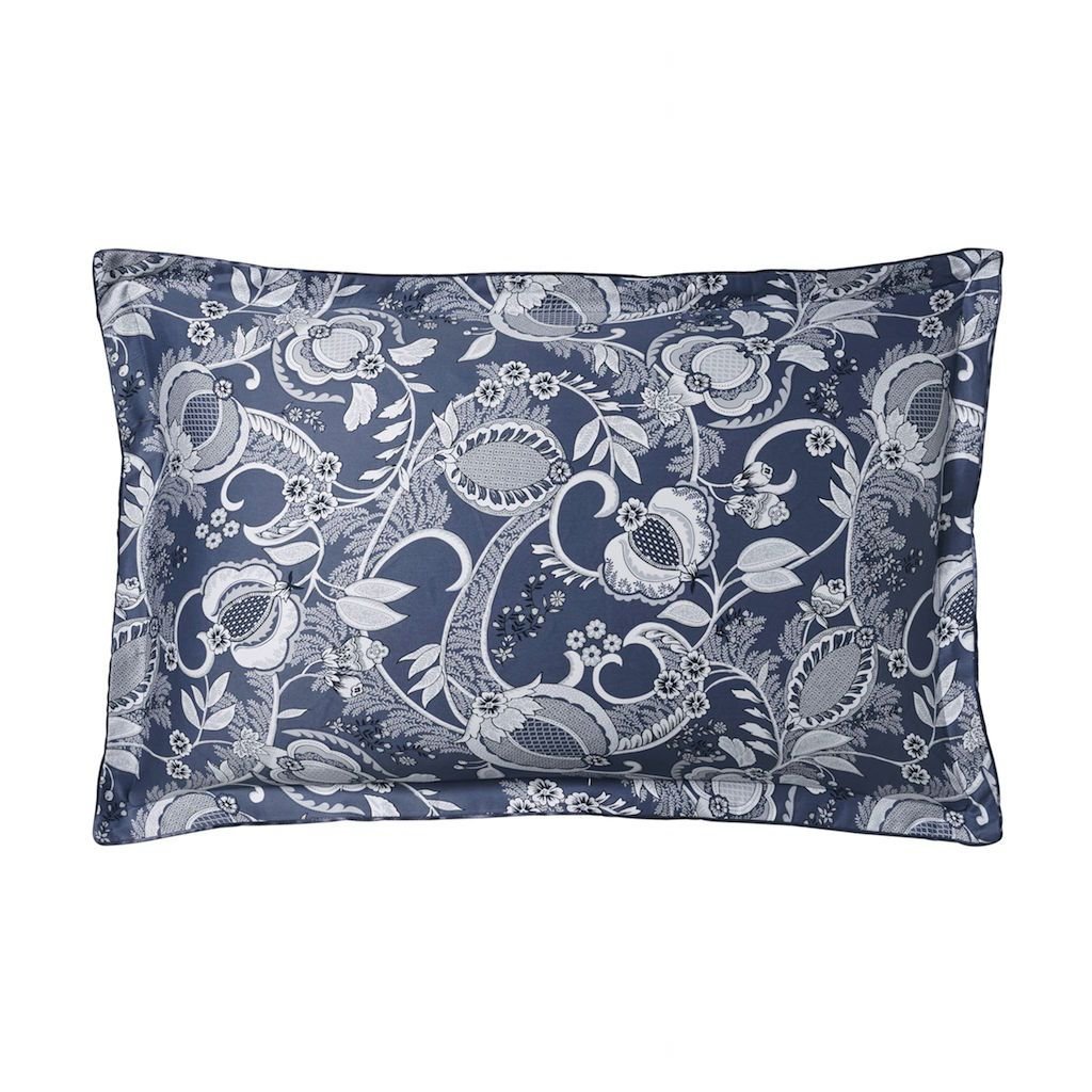 Fig Linens- Chandernagor Navy Bedding by Alexandre Turpault - Sham