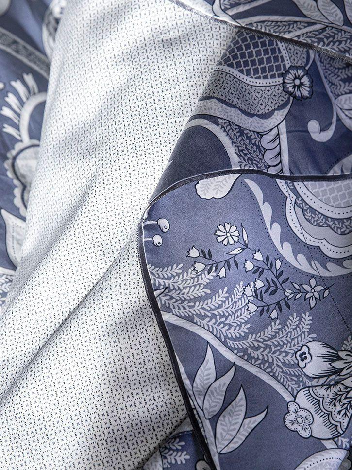 Fig Linens- Chandernagor Navy Bedding by Alexandre Turpault - Details