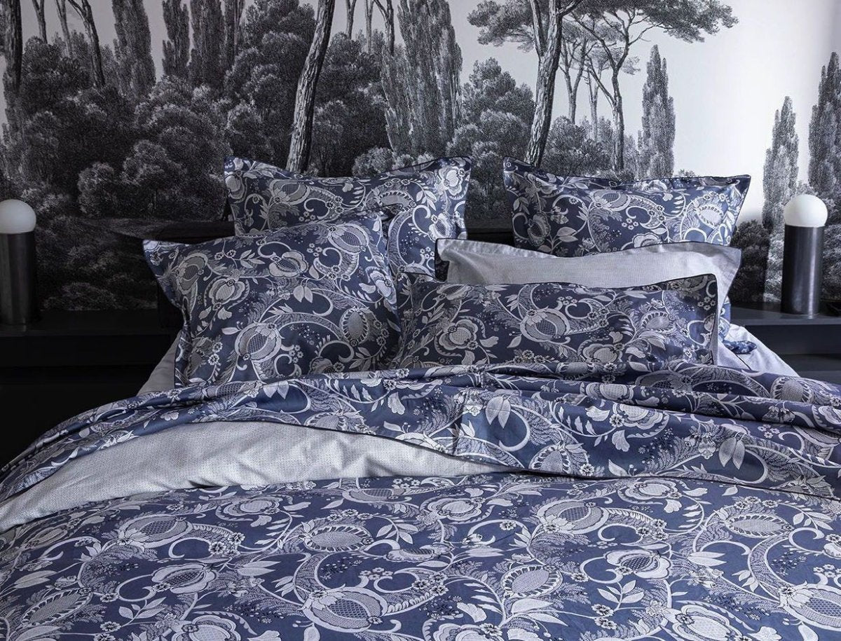 Chandernagor Navy Bedding by Alexandre Turpault | Fig Linens 