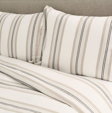 Beach Stripe Ivory & Sand Bedding by Ann Gish | Fig Linens