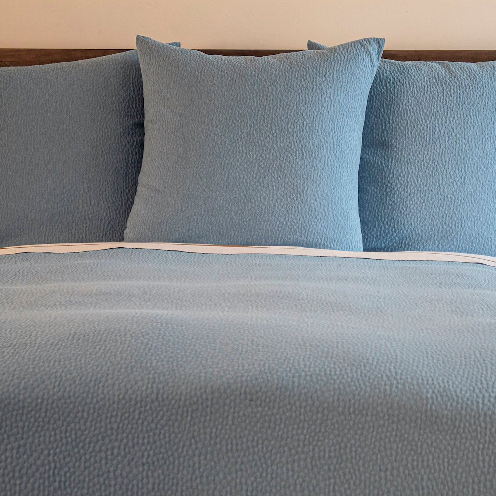 Bubble Blue Matelassé Coverlet Set by Ann Gish | Fig Linens