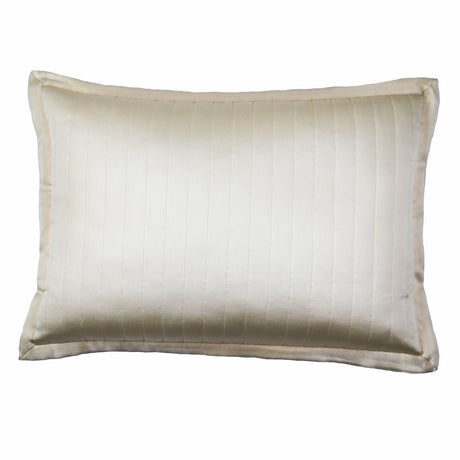 Fig Linens - Charmeuse Channel Quilted Ivory Sham by Ann Gish 