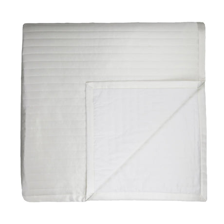 Fig Linens - White Charmeuse Channel Quilted Coverlet by Ann Gish