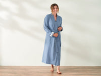 Thumbnail for Mediterranean Lake Unisex Organic Robe by Coyuchi | Fig Linens