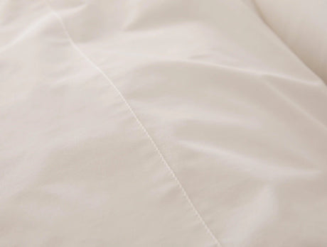 Closeup - Alpine White Heritage Organic Percale Sheet Sets by Coyuchi