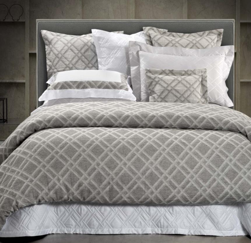 Leo Linen/Wool Jacquard Bedding by Dea Linens | Fig Linens