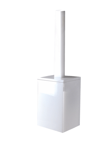 Fig Linens - White Ice Collection by Mike + Ally - Toilet Brush Caddy