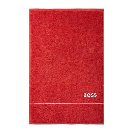 Plain Red Guest Towels by Hugo Boss | Fig Linens