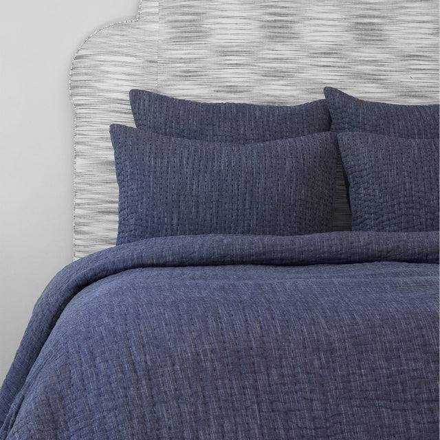 Fig Linens - John Robshaw - Vivada Ink Coverlet and Shams