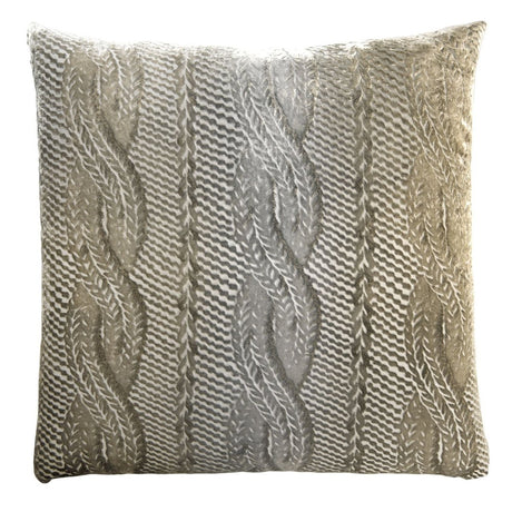 Nickel Cable Knit Velvet Pillow by Kevin O'Brien Studio | Fig Linens