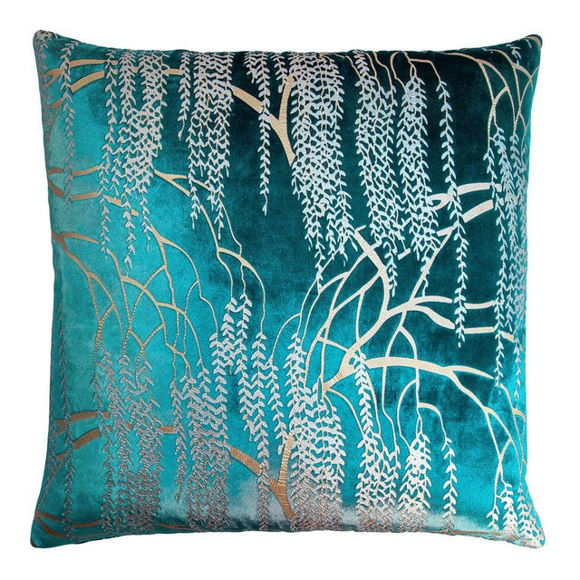 Pacific Willow Metallic Decorative Pillow by Kevin O'Brien Studio