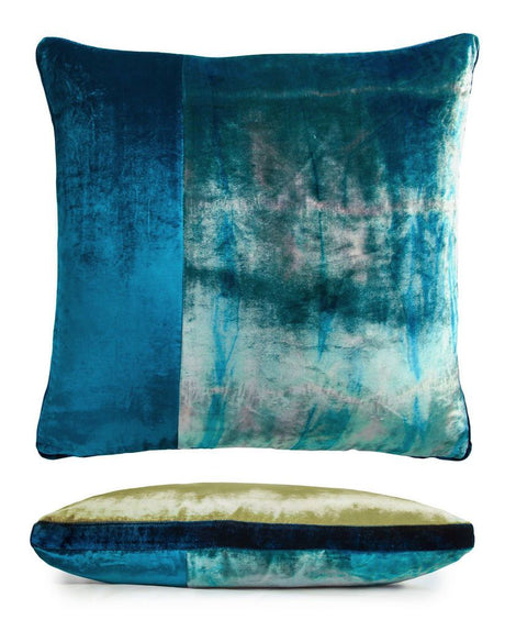 Grass Color Block Velvet Pillow by Kevin O'Brien Studio | Fig Linens