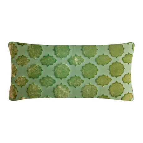 Fig Linens - Mod Fretwork Grass Velvet Boudoir Pillows by Kevin O'Brien Studio