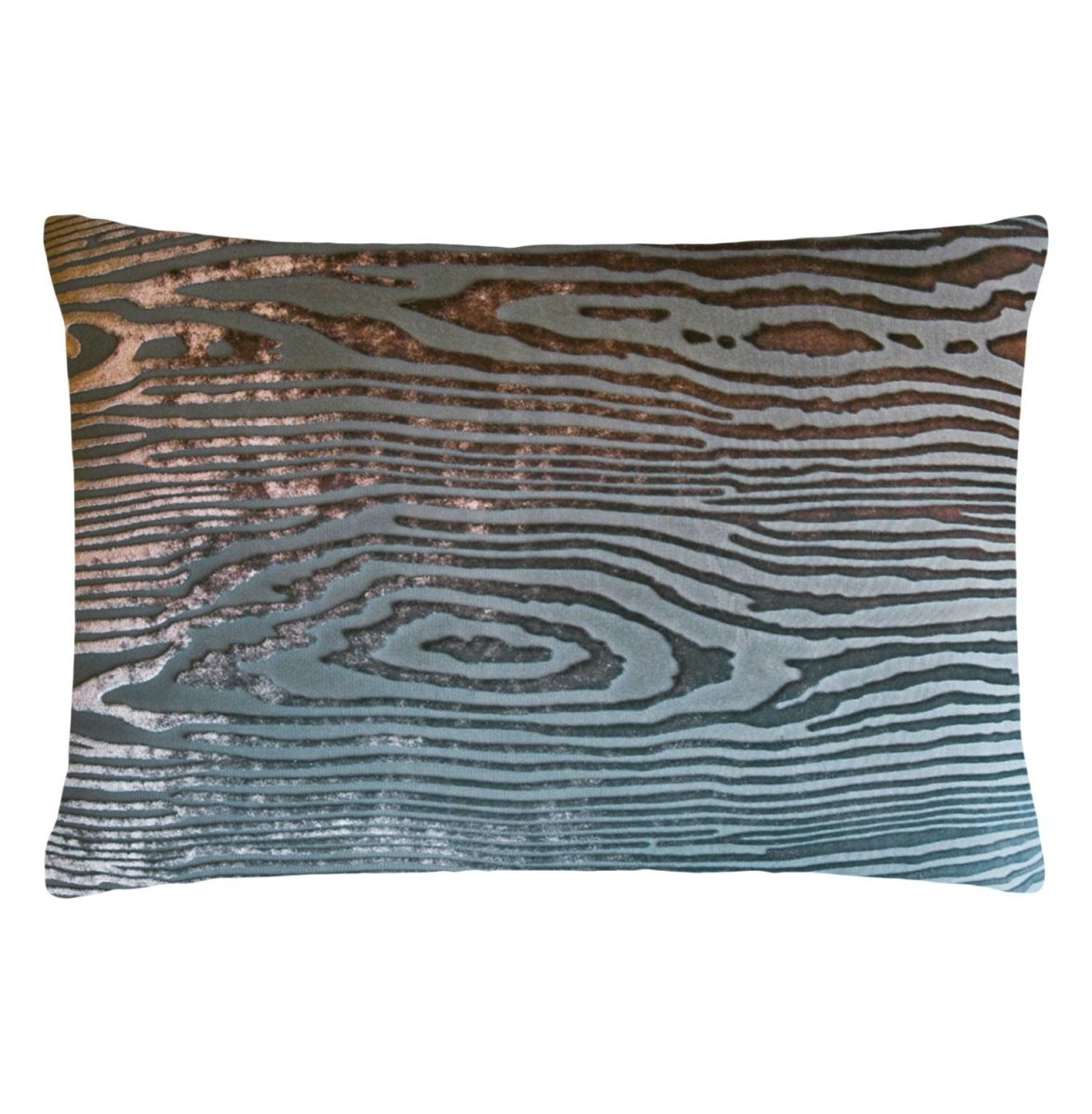 Fig Linens - Woodgrain Gunmetal Velvet Pillows by Kevin O'Brien Studio  - Boudoir Pillow