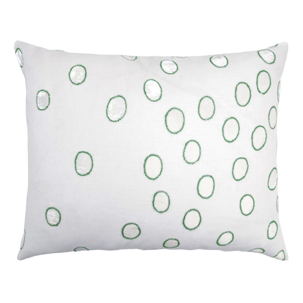 Fig Linens - Grass Ovals Velvet Appliqué Pillow by Kevin O'Brien Studio