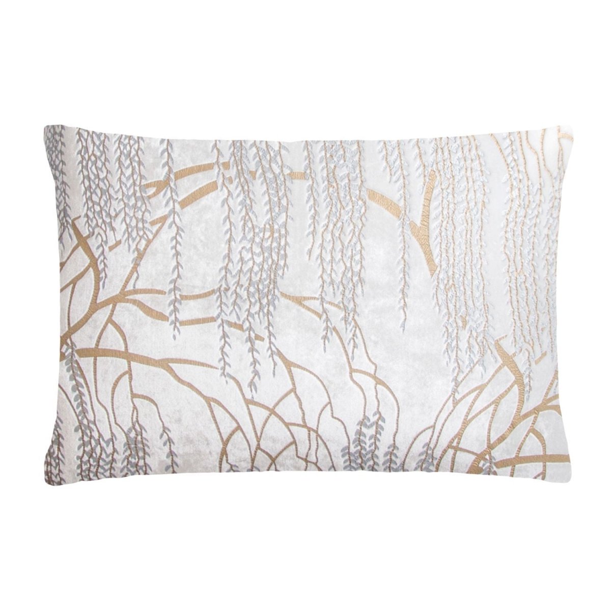 Fig Linens - Kevin O'Brien Studio - Metallic Willow White Velvet Pillow