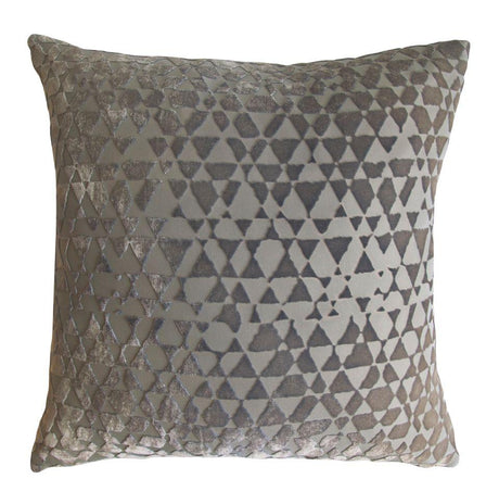 Fig Linens - Triangles Velvet Nickel Pillows by Kevin O’Brien Studio