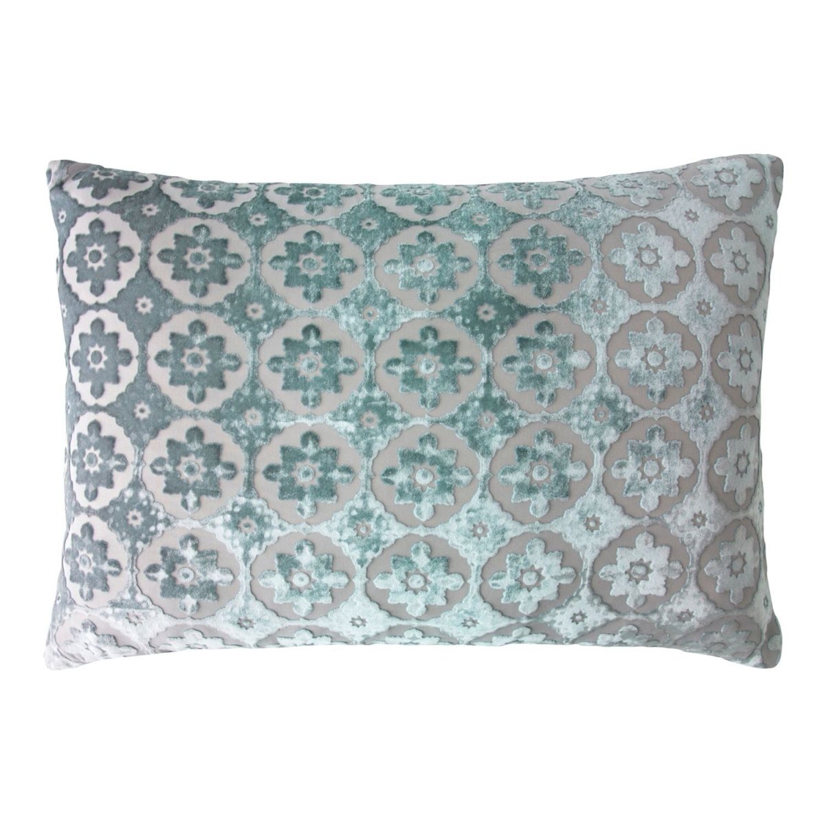 Fig Linens - Small Moroccan Jade Velvet Boudoir Pillows by Kevin O'Brien Studio