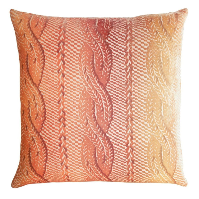 Fig Linens - Sunstone Cable Knit Velvet Pillow by Kevin O'Brien Studio