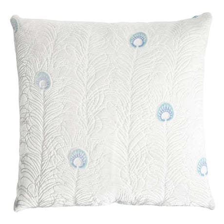 Fig Linens - White Peacock Feather Decorative Pillow by Kevin O'Brien Studio