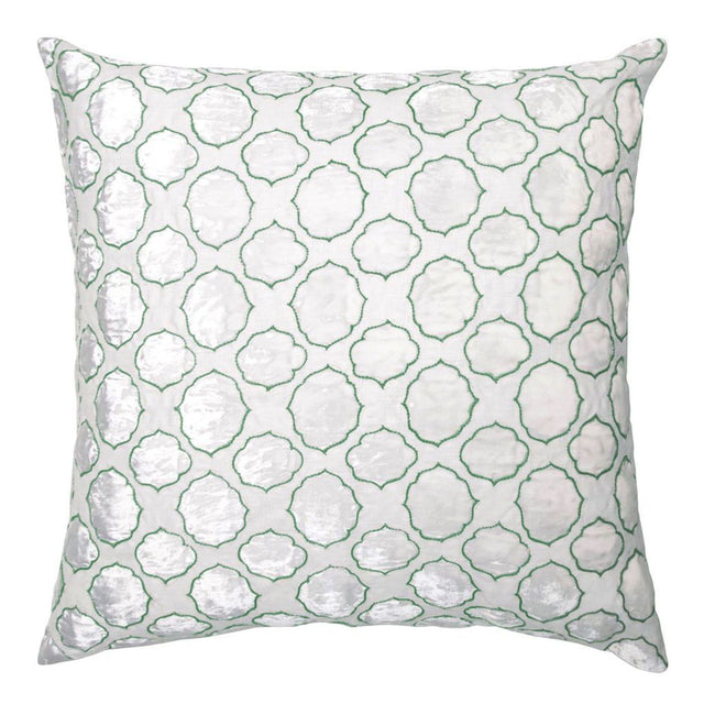 Grass Tile Velvet Appliqué Pillow by Kevin O'Brien Studio - Fig Linens