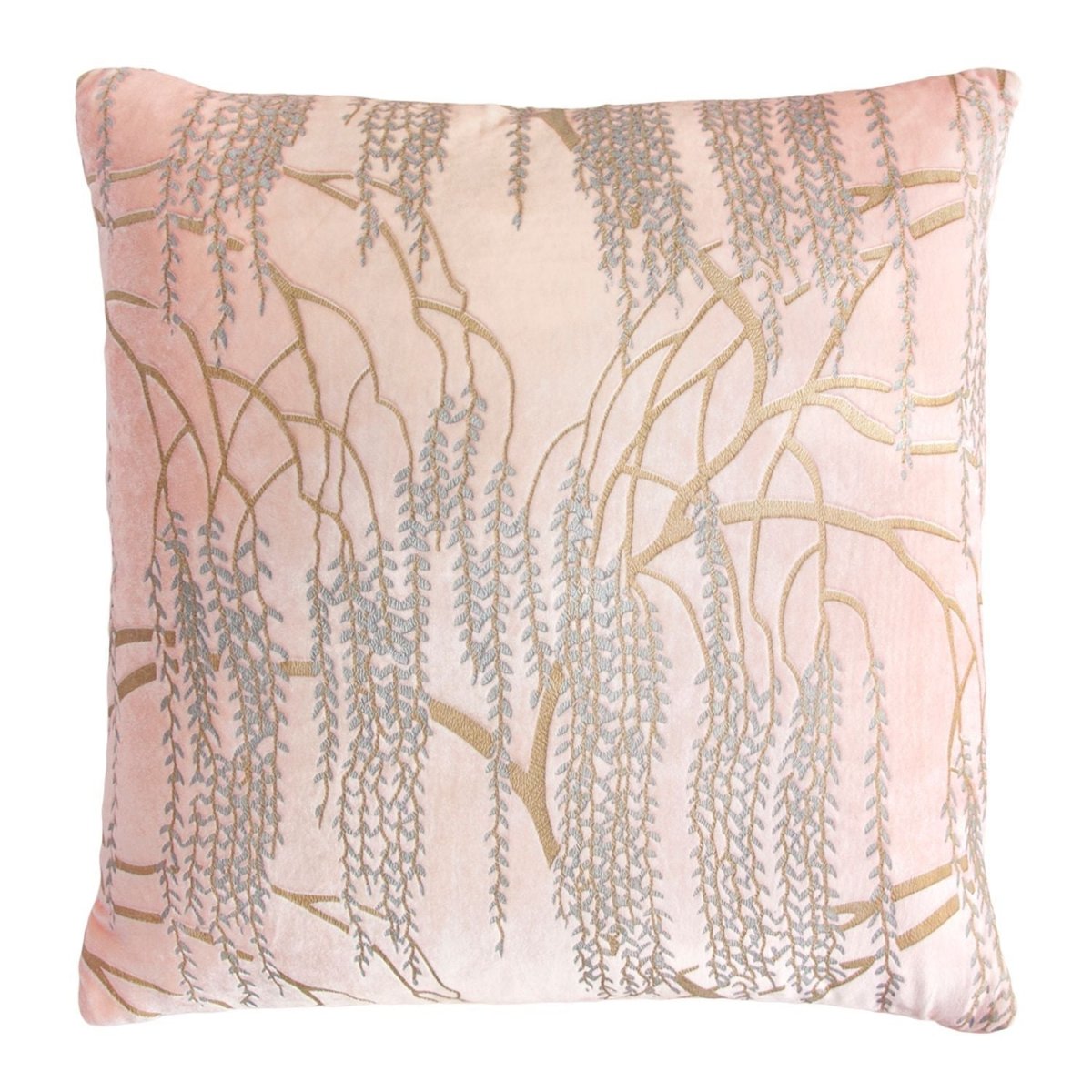 Fig Linens - Kevin O'Brien Studio - Blush Metallic Willow Velvet Pillows