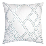 Fig Linens - Robin's Egg Net Velvet Appliqué Pillow by Kevin O'Brien Studio