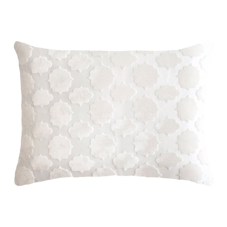 Mod Fretwork White Velvet Pillows by Kevin O’Brien Studio - Fig Linens