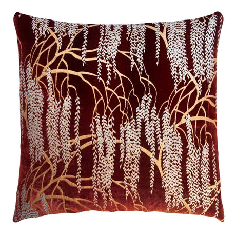 Fig Linens -Paprika Willow Metallic Velvet Pillow by Kevin O'Brien Studio 