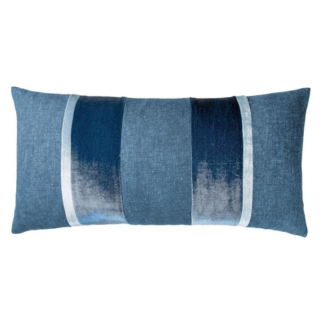 Fig Linens - Denim Stripe Oblong Throw Pillow by Kevin O'Brien Studio