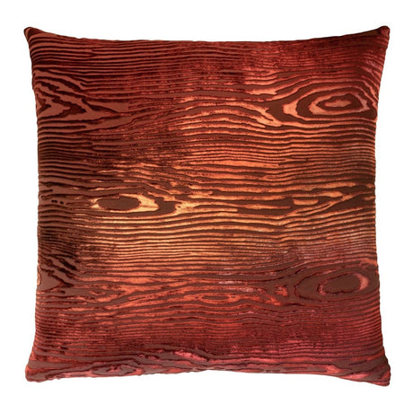 Paprika Woodgrain Velvet Pillow by Kevin O'Brien Studio | Fig Linens