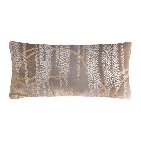 Fig Linens - Kevin O'Brien Studio - Metallic Willow Coyote Velvet Boudoir Pillows